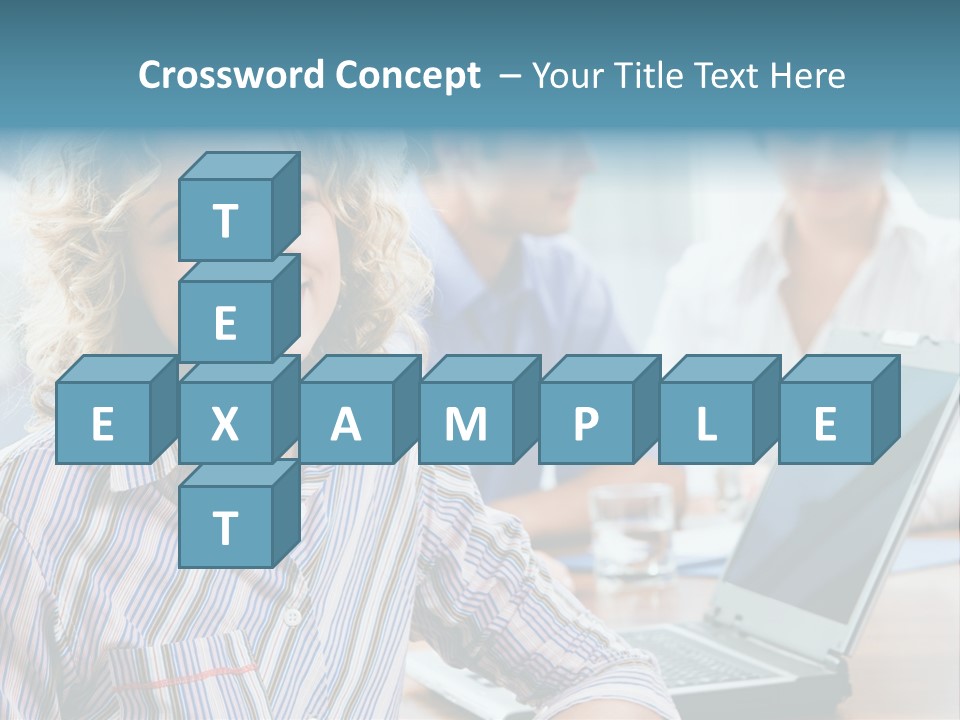 A Woman Sitting In Front Of A Laptop Computer PowerPoint Template