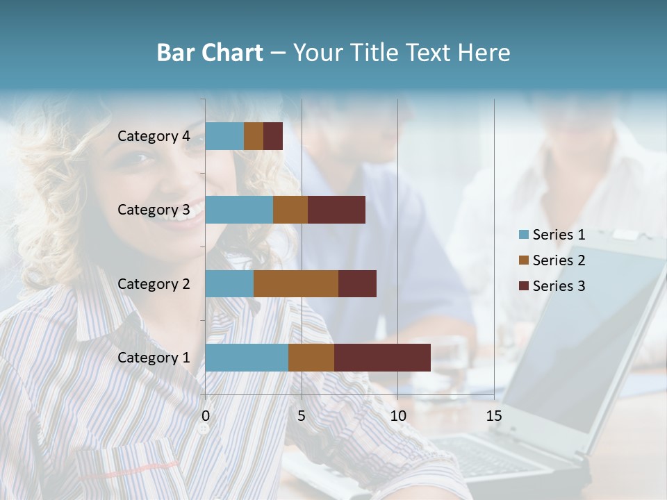 A Woman Sitting In Front Of A Laptop Computer PowerPoint Template