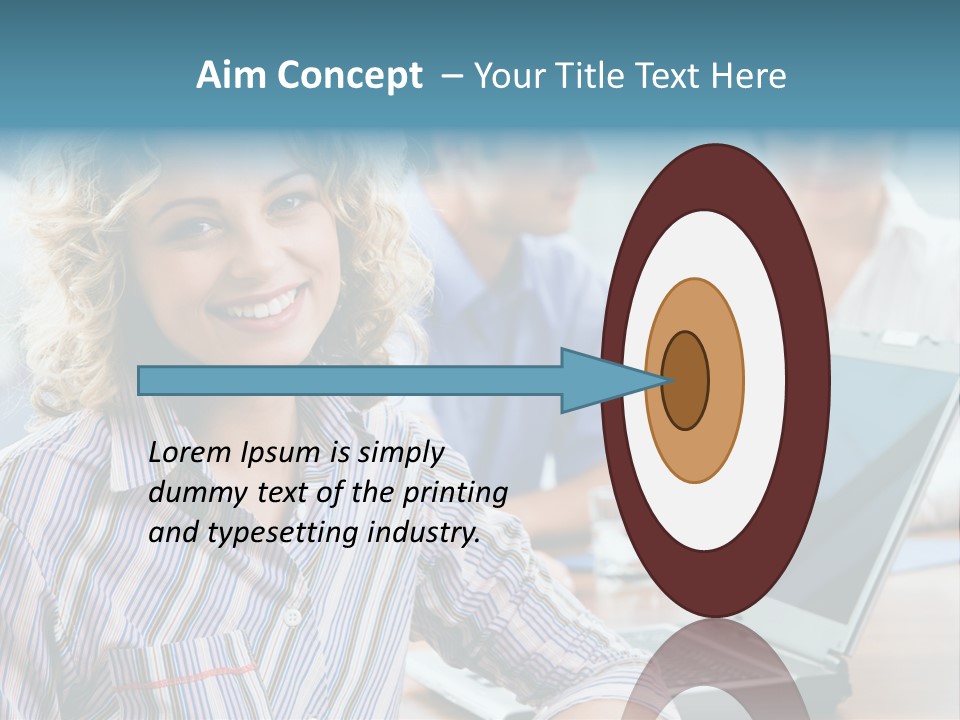 A Woman Sitting In Front Of A Laptop Computer PowerPoint Template