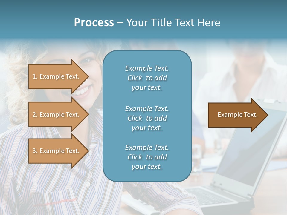 A Woman Sitting In Front Of A Laptop Computer PowerPoint Template