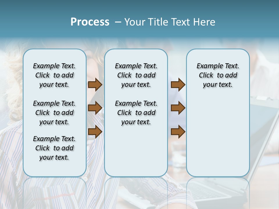 A Woman Sitting In Front Of A Laptop Computer PowerPoint Template