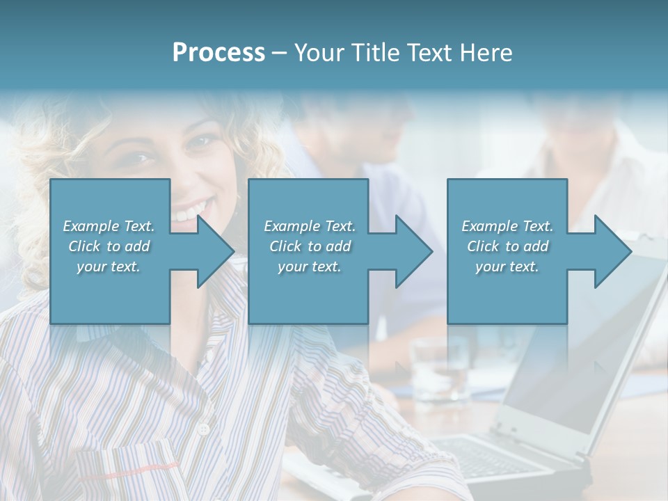 A Woman Sitting In Front Of A Laptop Computer PowerPoint Template