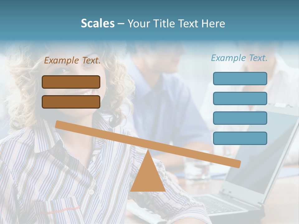 A Woman Sitting In Front Of A Laptop Computer PowerPoint Template