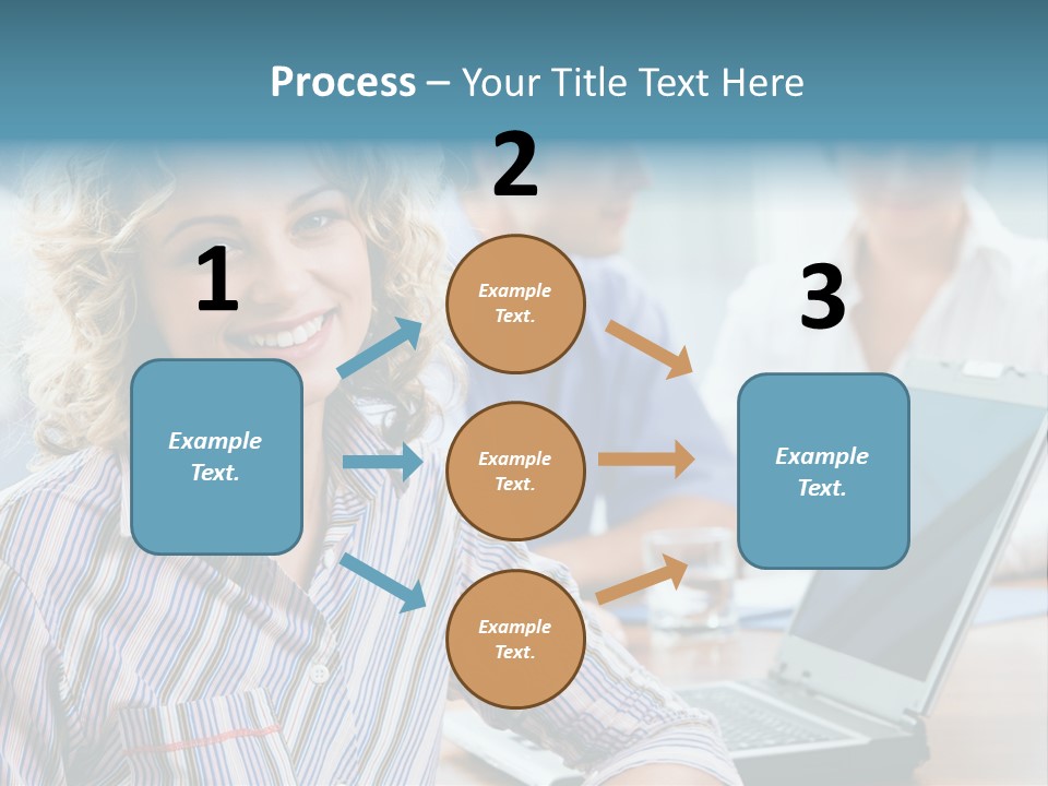 A Woman Sitting In Front Of A Laptop Computer PowerPoint Template