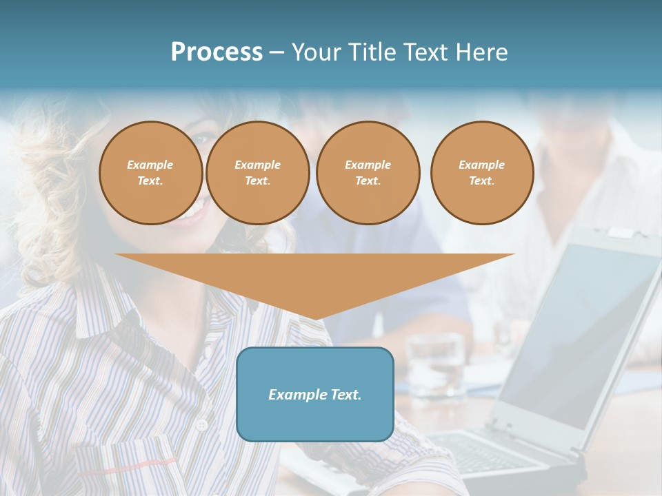 A Woman Sitting In Front Of A Laptop Computer PowerPoint Template