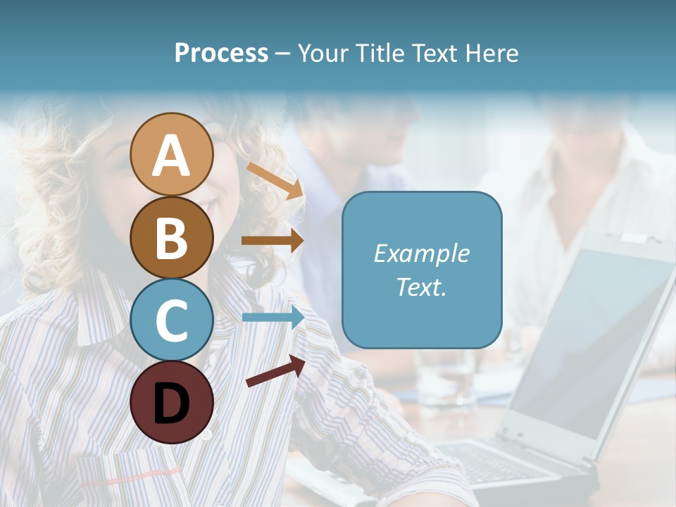 A Woman Sitting In Front Of A Laptop Computer PowerPoint Template