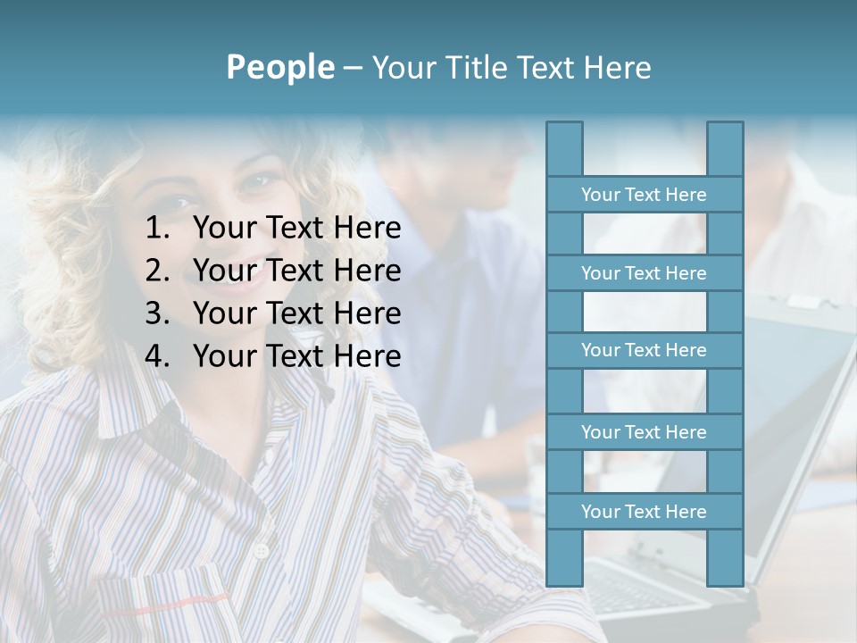 A Woman Sitting In Front Of A Laptop Computer PowerPoint Template