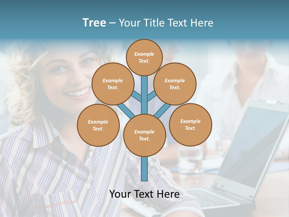 A Woman Sitting In Front Of A Laptop Computer PowerPoint Template