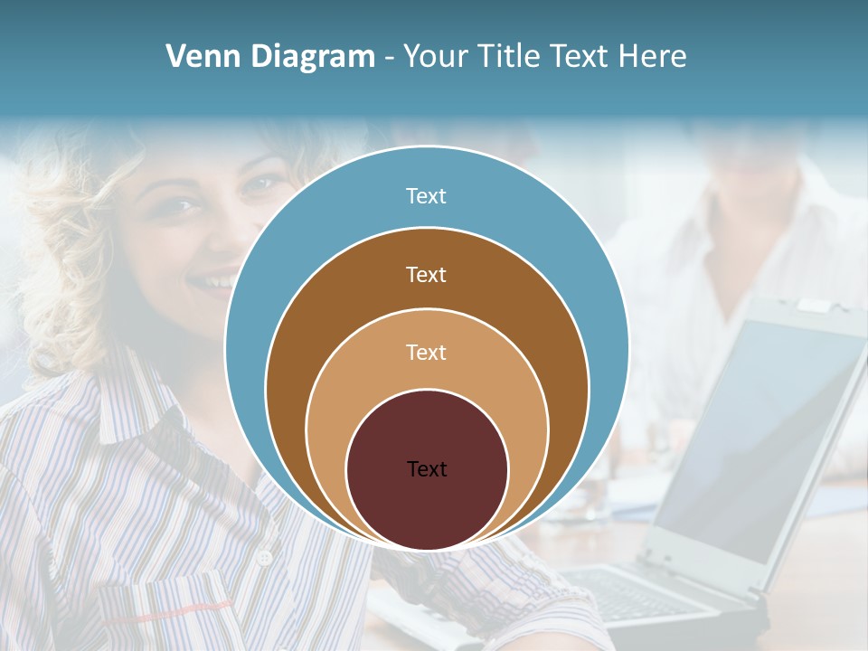 A Woman Sitting In Front Of A Laptop Computer PowerPoint Template