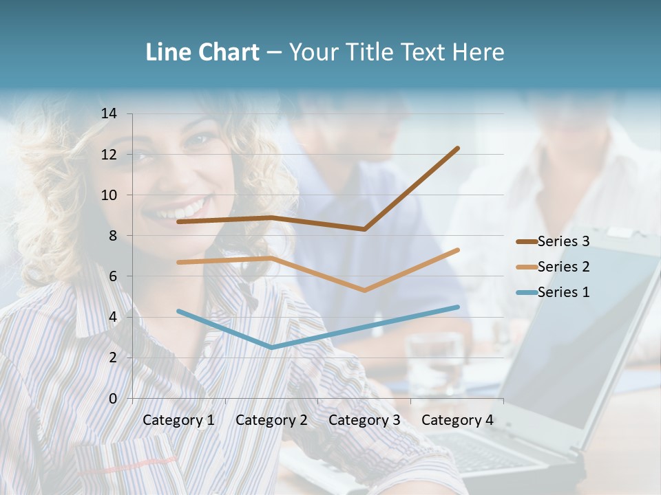 A Woman Sitting In Front Of A Laptop Computer PowerPoint Template
