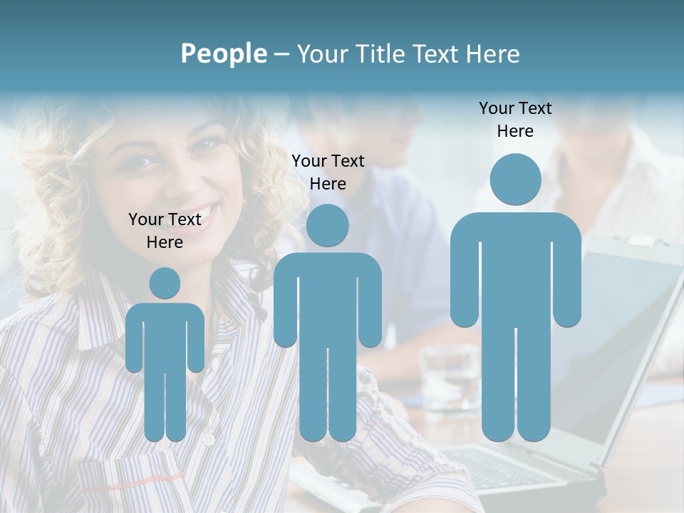 A Woman Sitting In Front Of A Laptop Computer PowerPoint Template