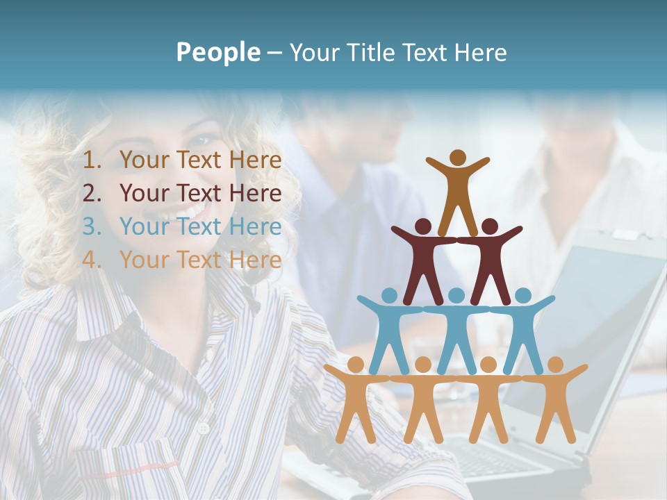 A Woman Sitting In Front Of A Laptop Computer PowerPoint Template