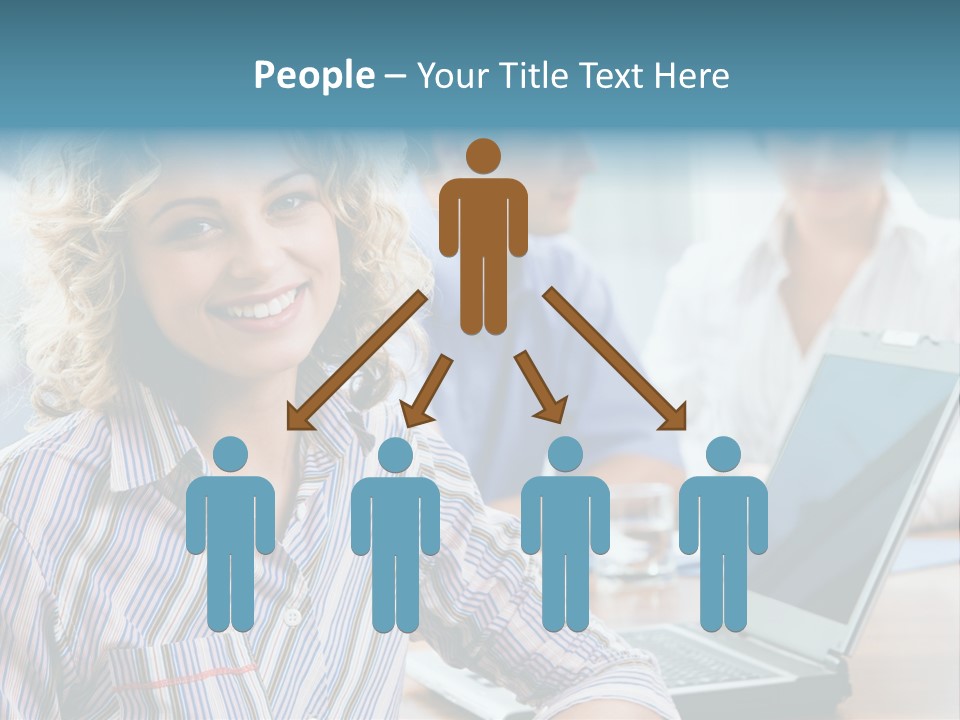 A Woman Sitting In Front Of A Laptop Computer PowerPoint Template