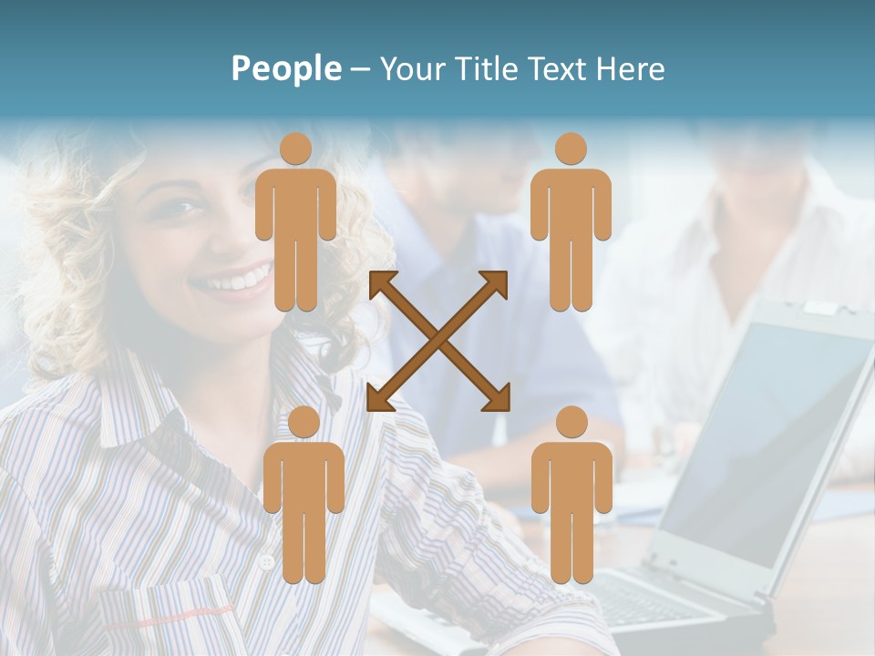 A Woman Sitting In Front Of A Laptop Computer PowerPoint Template