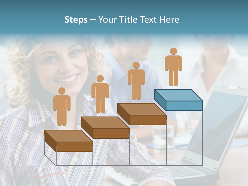 A Woman Sitting In Front Of A Laptop Computer PowerPoint Template