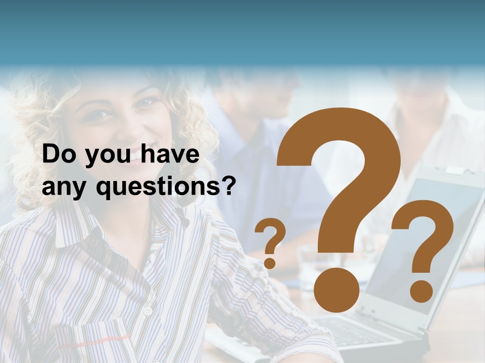 A Woman Sitting In Front Of A Laptop Computer PowerPoint Template