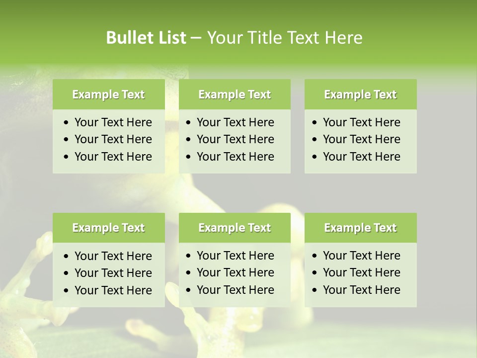 A Green Frog Sitting On Top Of A Leaf PowerPoint Template