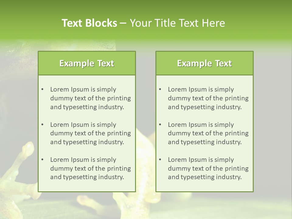 A Green Frog Sitting On Top Of A Leaf PowerPoint Template