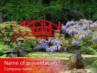 Pond House Garden PowerPoint Template