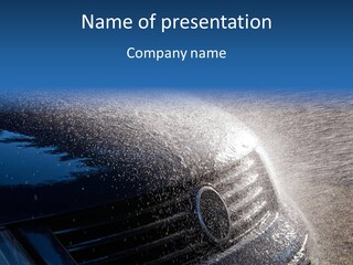A Car Is Spraying Water On The Hood Of It PowerPoint Template