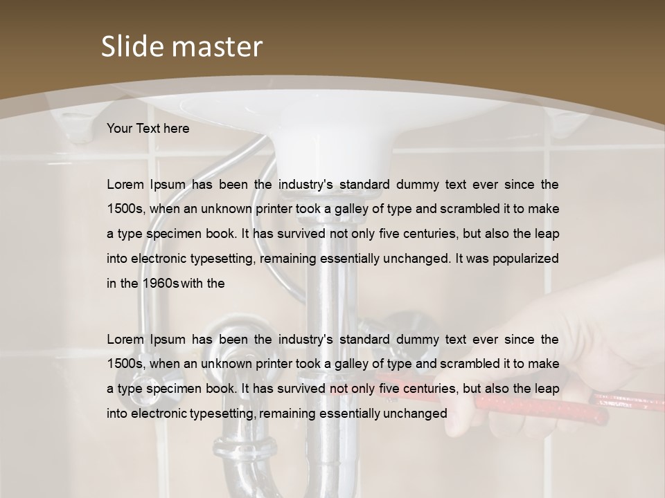 A Person Is Fixing A Sink In A Bathroom PowerPoint Template