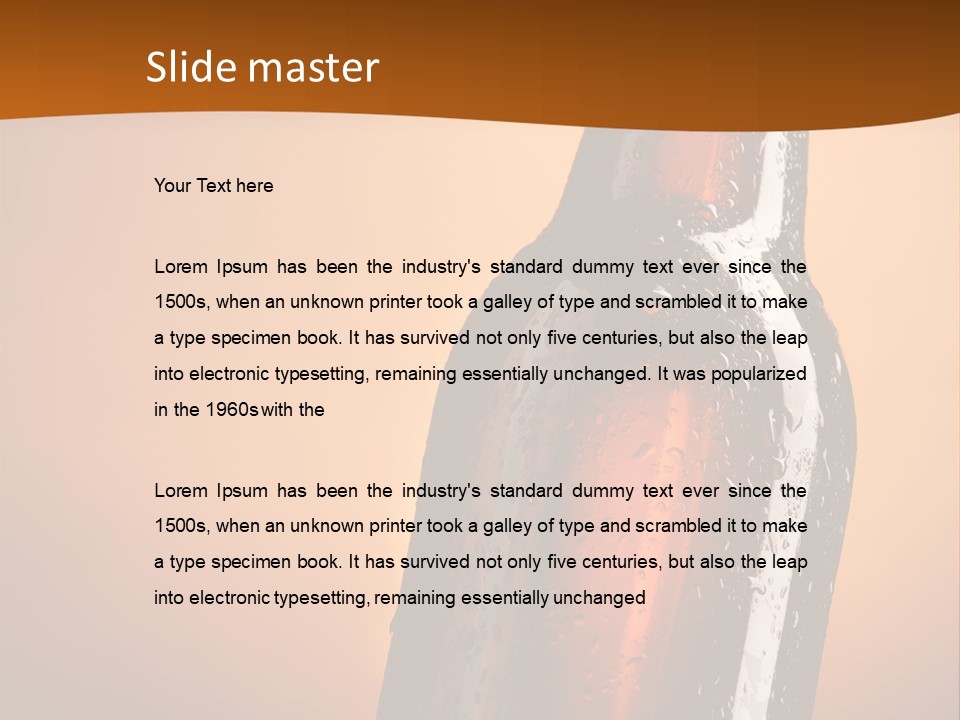 A Bottle Of Beer Sitting On Top Of A Pile Of Ice PowerPoint Template