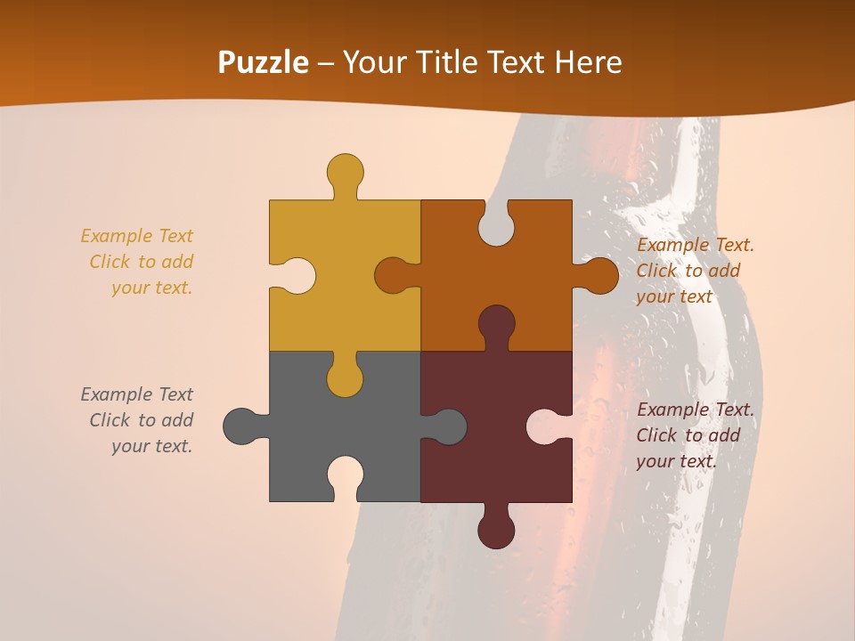 A Bottle Of Beer Sitting On Top Of A Pile Of Ice PowerPoint Template