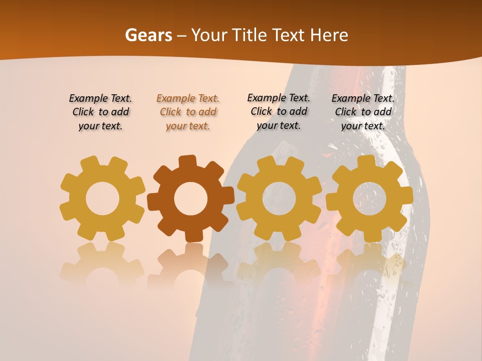 A Bottle Of Beer Sitting On Top Of A Pile Of Ice PowerPoint Template