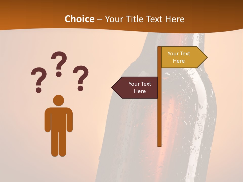 A Bottle Of Beer Sitting On Top Of A Pile Of Ice PowerPoint Template