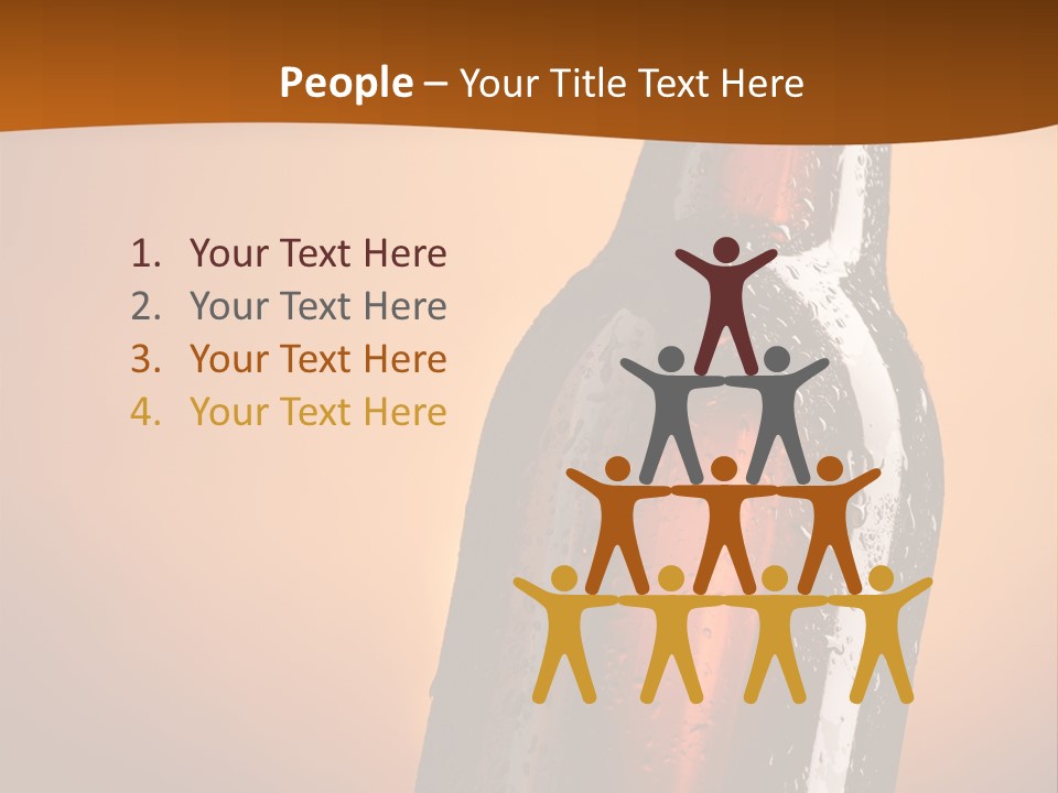 A Bottle Of Beer Sitting On Top Of A Pile Of Ice PowerPoint Template