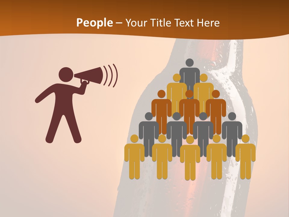 A Bottle Of Beer Sitting On Top Of A Pile Of Ice PowerPoint Template