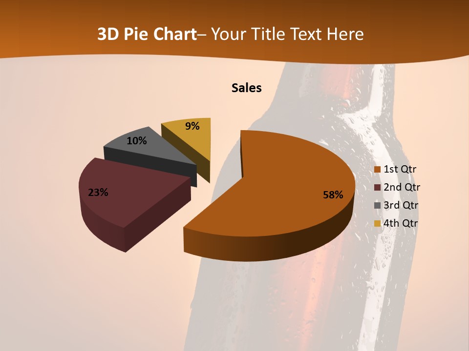 A Bottle Of Beer Sitting On Top Of A Pile Of Ice PowerPoint Template