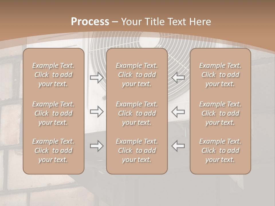 A White Air Conditioner Mounted To A Brick Wall PowerPoint Template