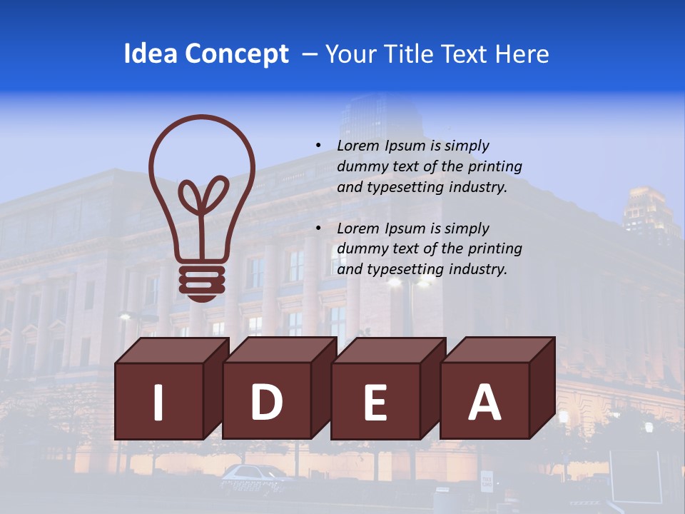 Cleveland Usa Hall PowerPoint Template