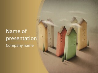 Card Fantasy Roof PowerPoint Template