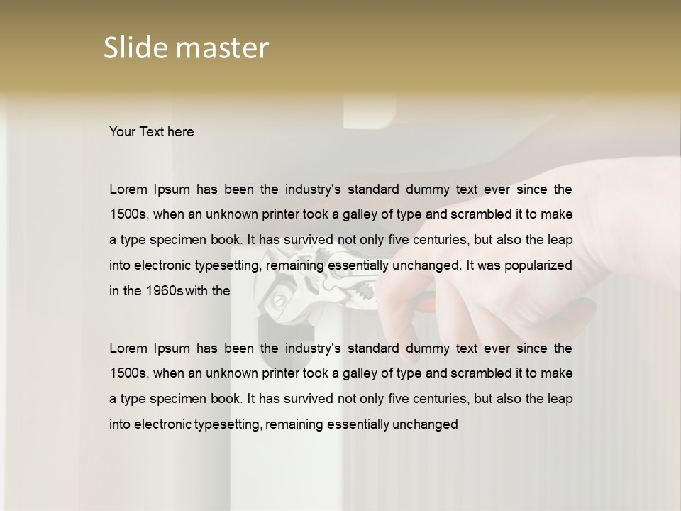 A Person Opening A Door With A Wrench PowerPoint Template