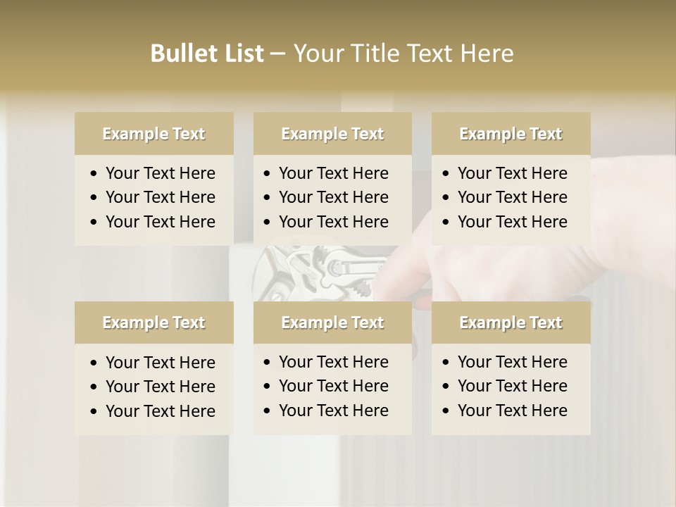 A Person Opening A Door With A Wrench PowerPoint Template