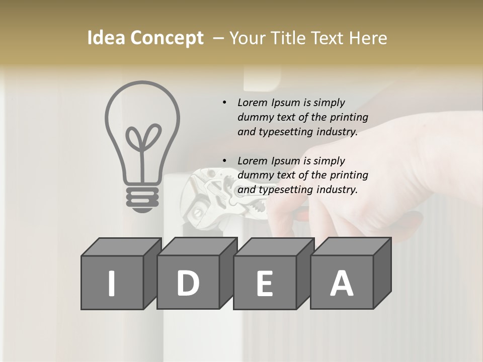 A Person Opening A Door With A Wrench PowerPoint Template