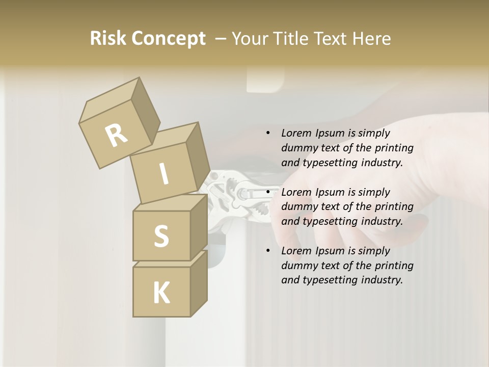 A Person Opening A Door With A Wrench PowerPoint Template