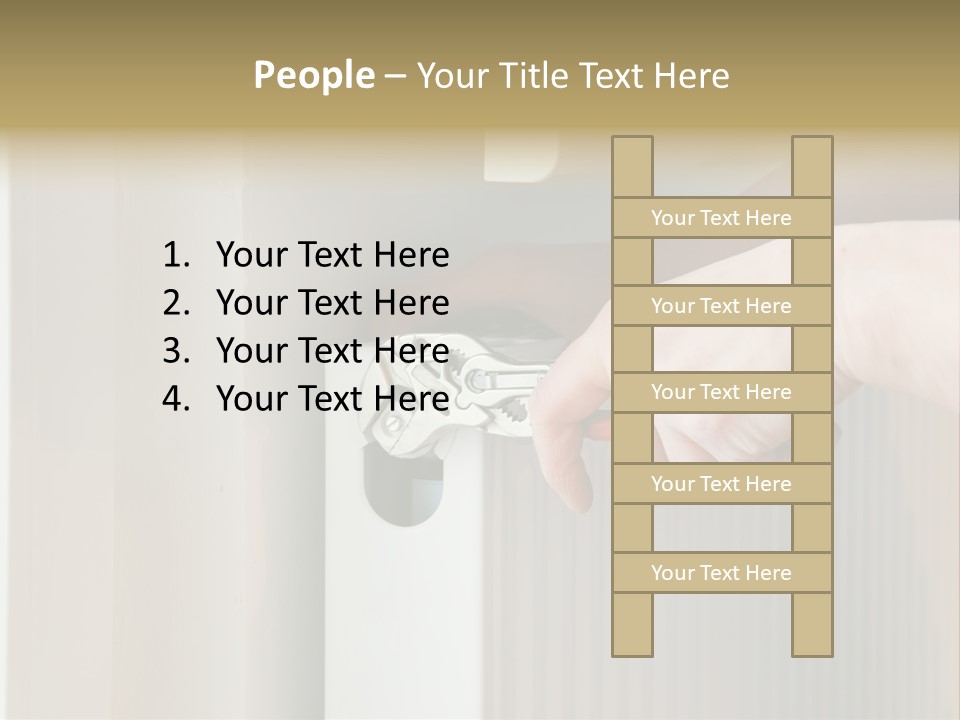 A Person Opening A Door With A Wrench PowerPoint Template