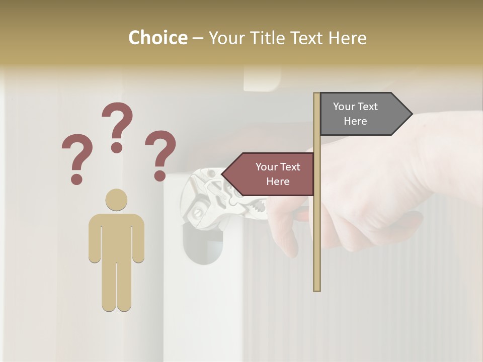 A Person Opening A Door With A Wrench PowerPoint Template