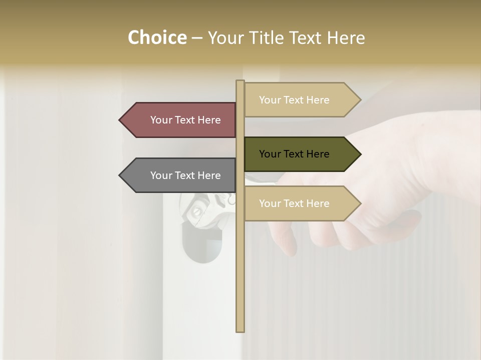 A Person Opening A Door With A Wrench PowerPoint Template