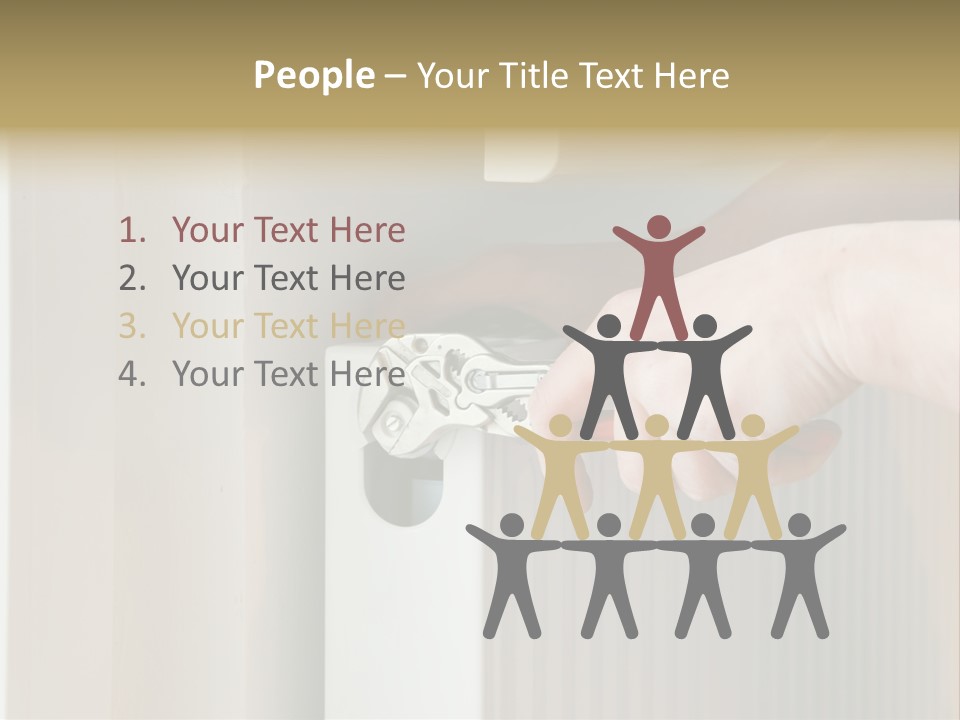 A Person Opening A Door With A Wrench PowerPoint Template