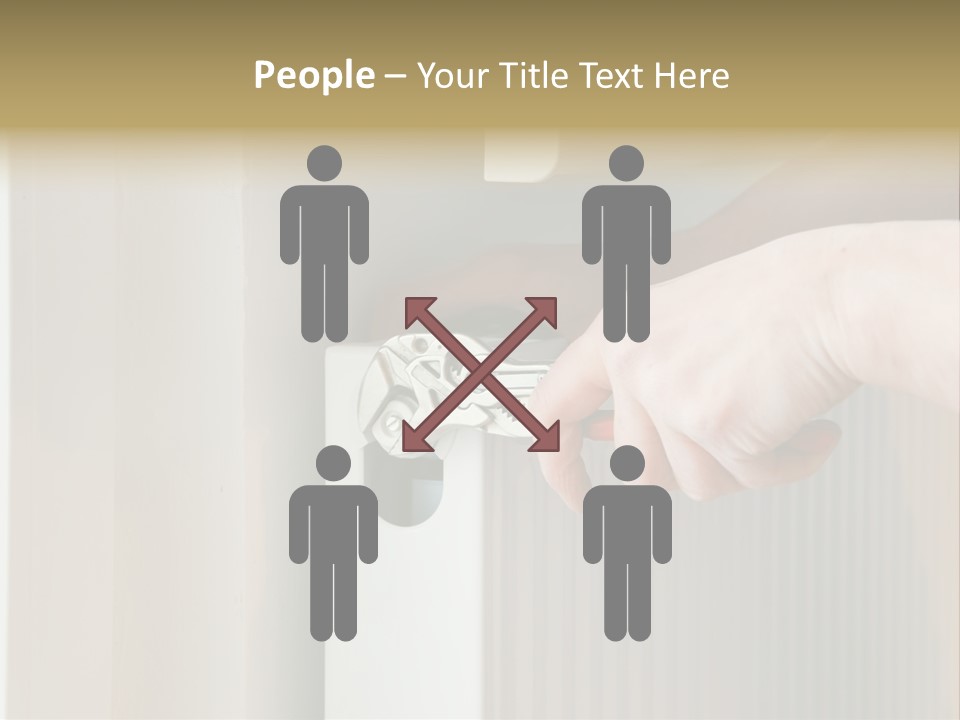 A Person Opening A Door With A Wrench PowerPoint Template