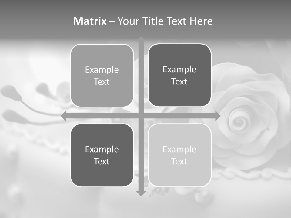 A Black And White Picture Of Flowers On A Cake PowerPoint Template