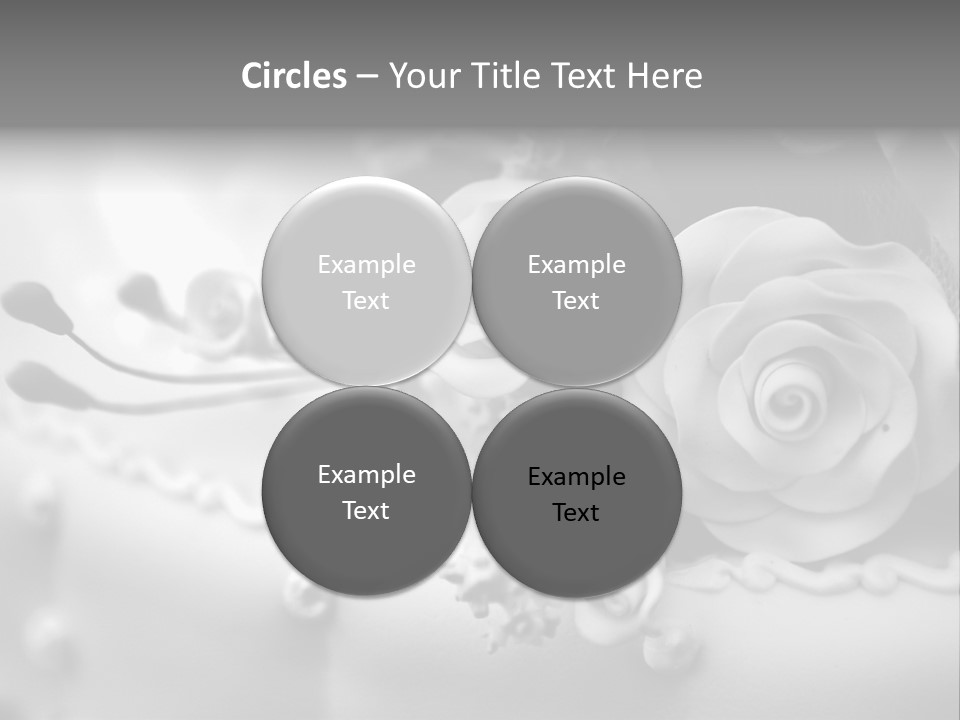 A Black And White Picture Of Flowers On A Cake PowerPoint Template
