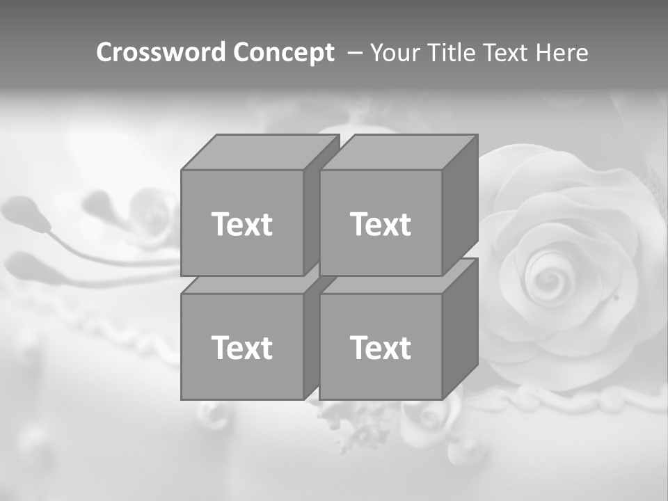 A Black And White Picture Of Flowers On A Cake PowerPoint Template