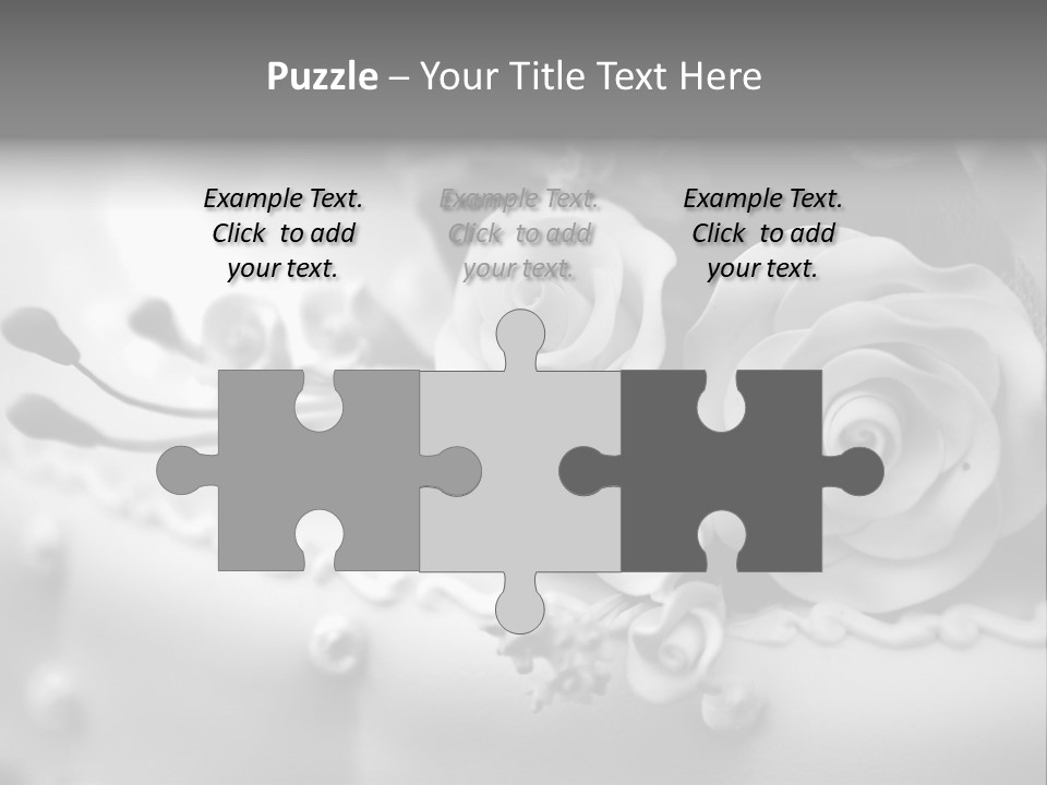 A Black And White Picture Of Flowers On A Cake PowerPoint Template