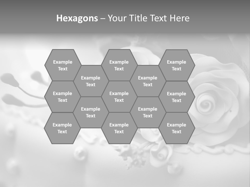 A Black And White Picture Of Flowers On A Cake PowerPoint Template