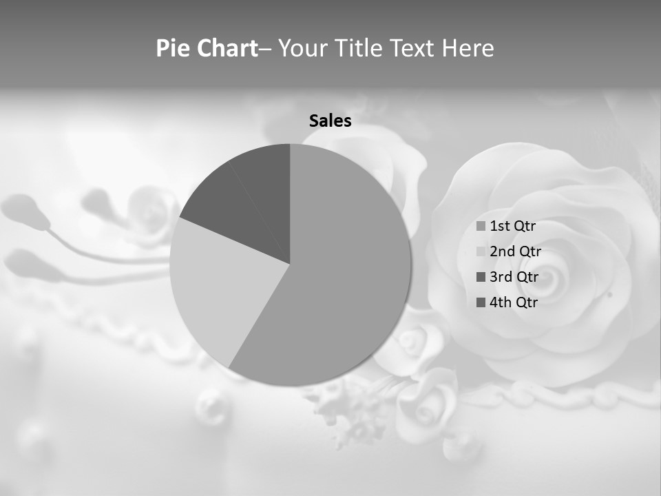 A Black And White Picture Of Flowers On A Cake PowerPoint Template